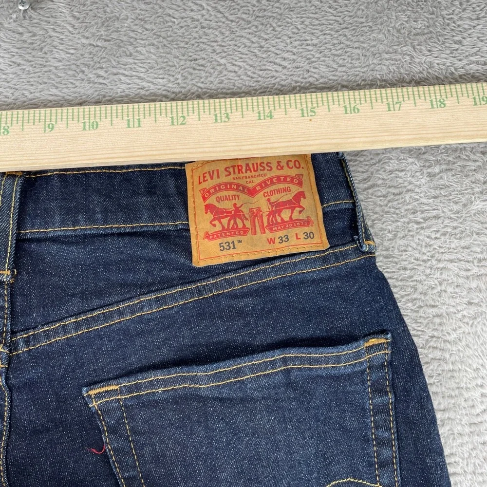 Levi 531 Athletic Slim Jeans Mens 33x30 Dark Wash Indigo Denim Stretch